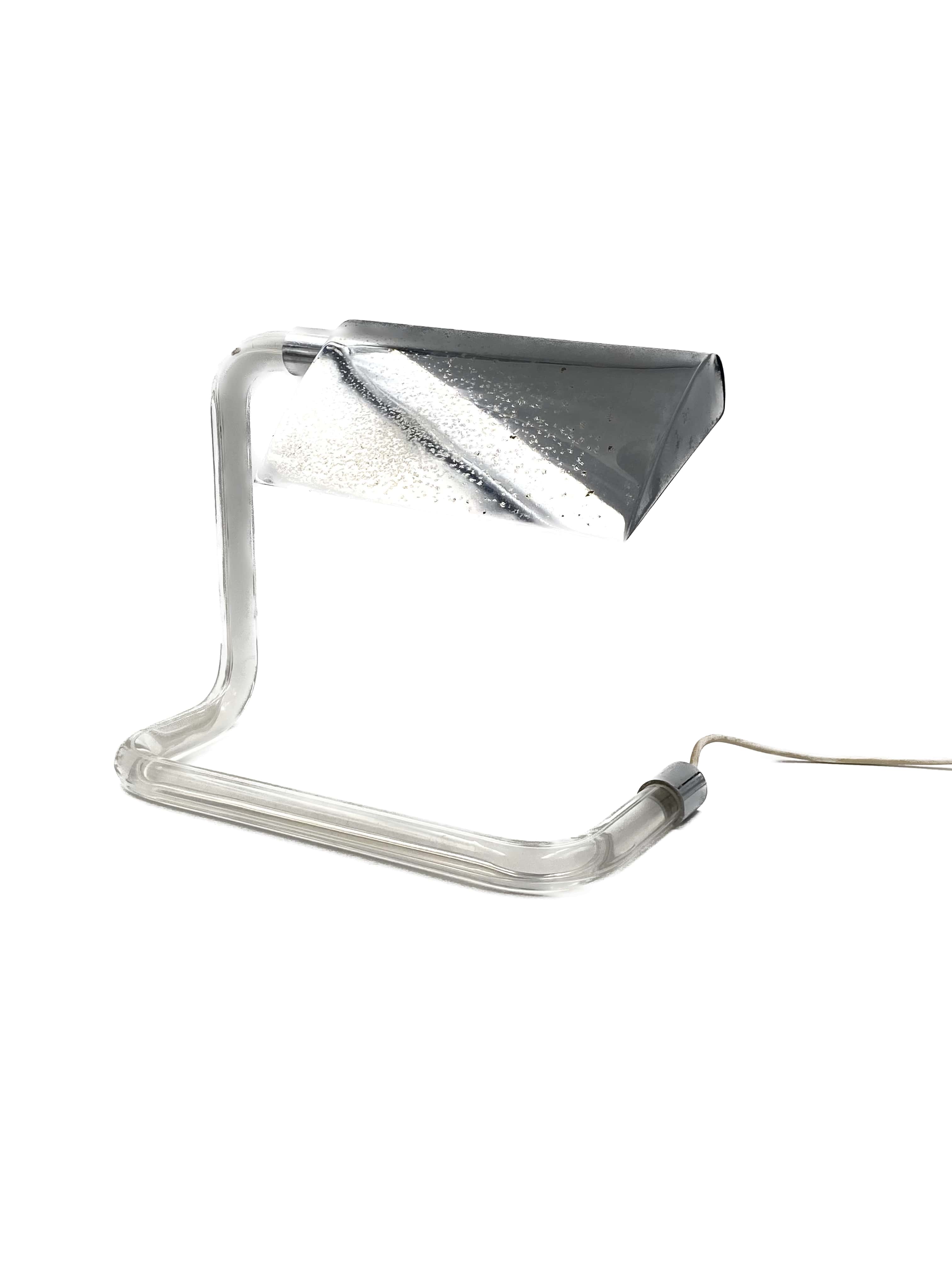 Peter hamburger, crylicord modernist crylicord desk lamp, knoll international, 1960s