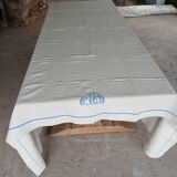 Antique linen sheet with JB embroidery