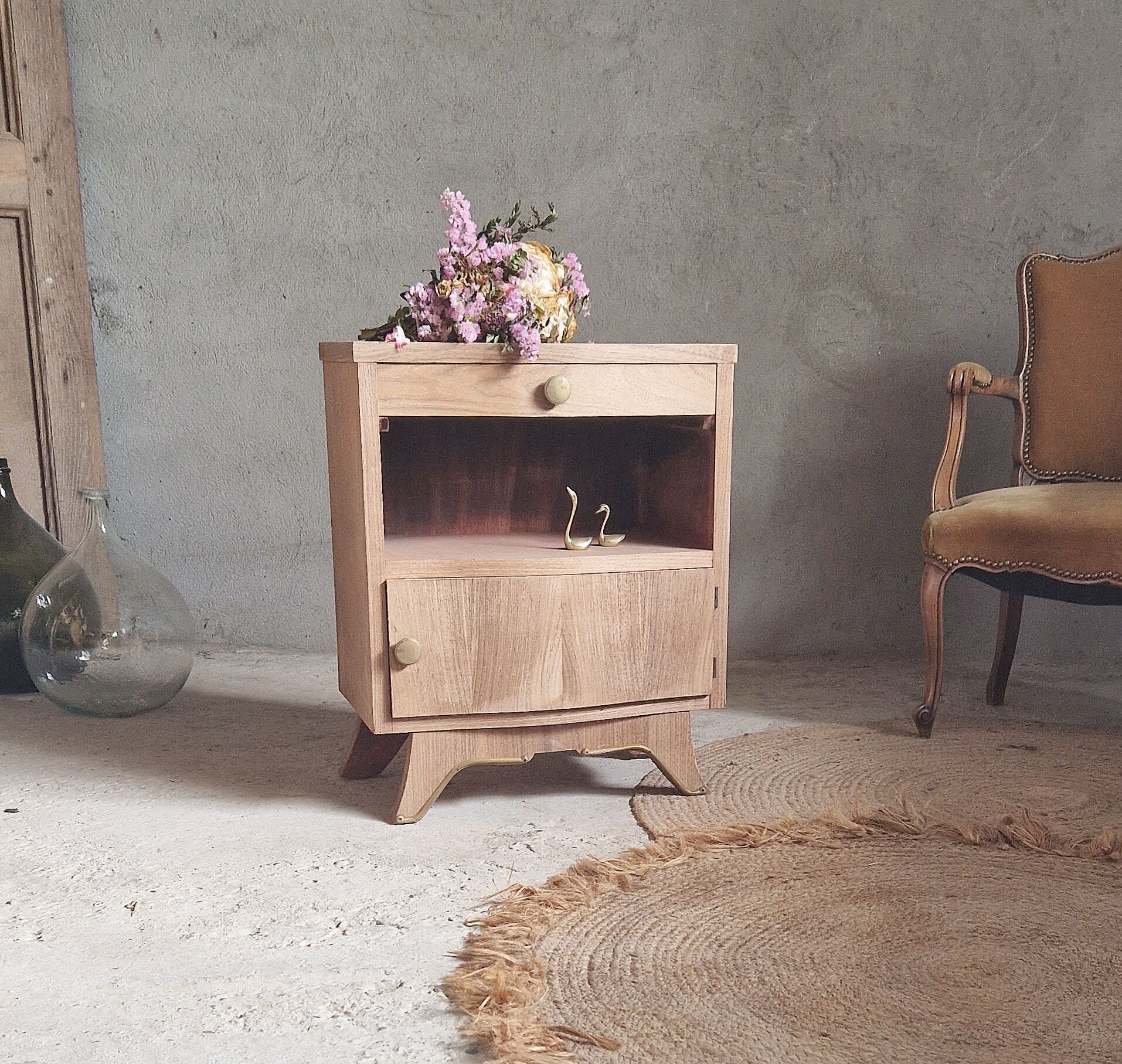 Old and pretty bedside table