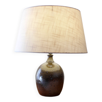 Glazed stoneware lamp signed