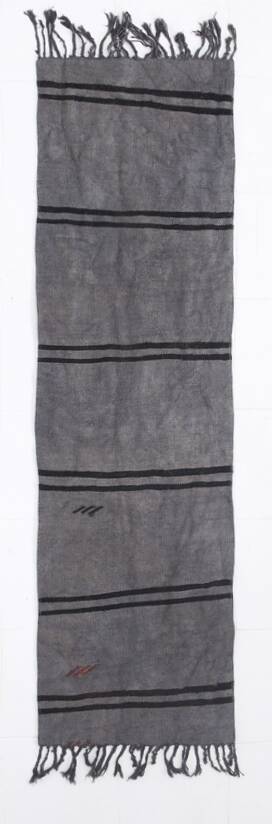 2x8 Green & Black One-of-a-Kind Vintage Kilim Runner, 67x247 Cm