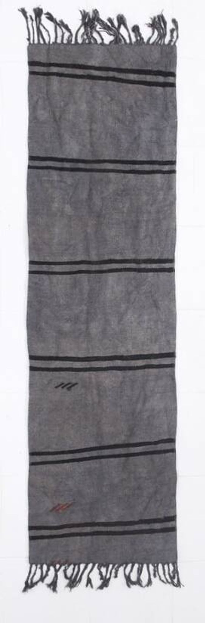 2x8 Green & Black One-of-a-Kind Vintage Kilim Runner, 67x247 Cm