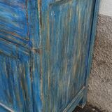 Blue wooden buffet with 2 drawers and 2 doors