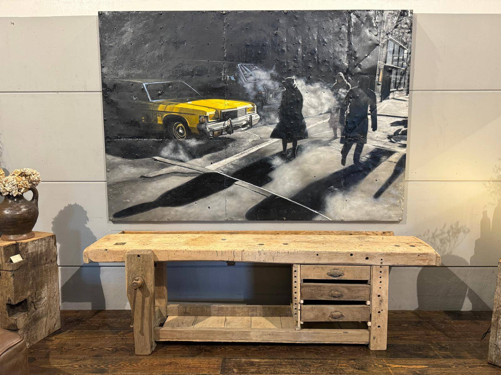 Raw wood workbench