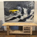 Raw wood workbench