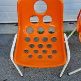 Chaises orange sicopal de 1970
