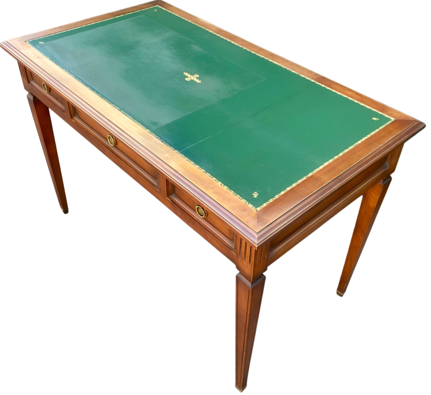 Bureau Louis XVI extensible avec rallonge 3 tiroirs