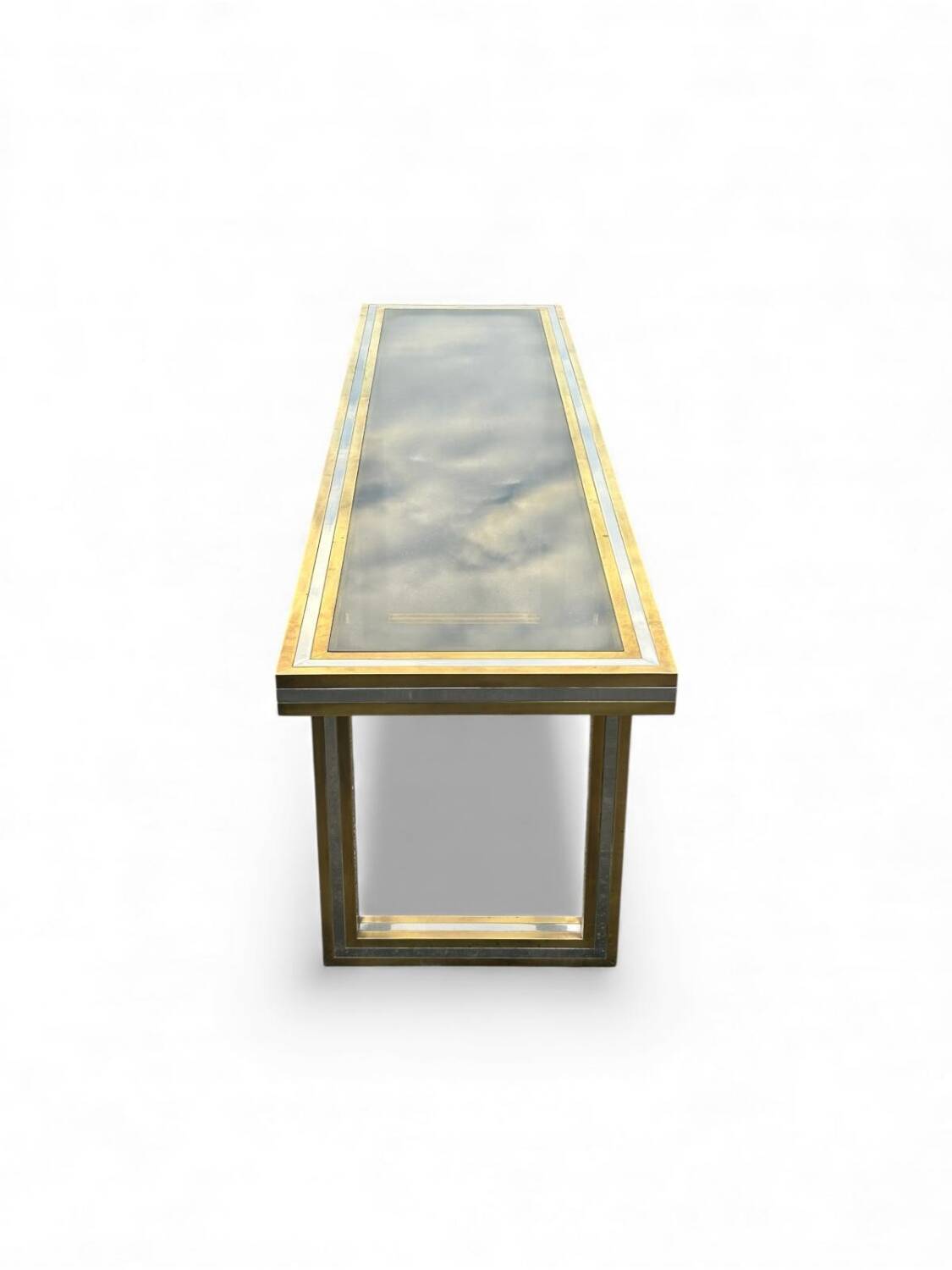 Large brass and glass console by Roméo Rega Italy circa 1970 - L