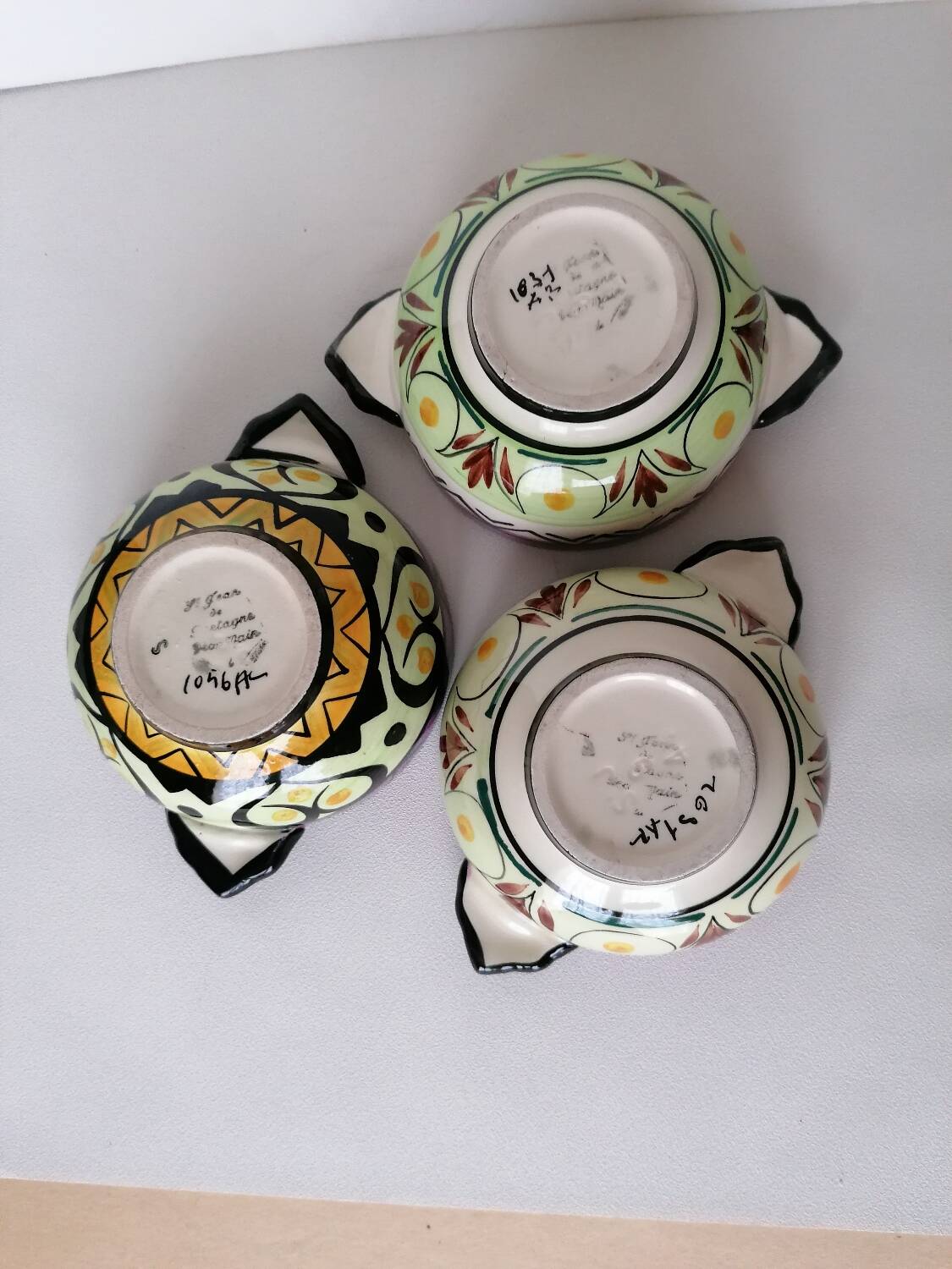 3 Breton bowls with Saint Jean de Bretagne ears