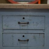 Original 1950s gray patinated 9-drawer craft cabinet