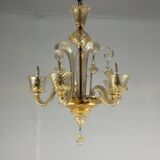 Venetian chandelier in golden murano glass 5 arms of light circa 1930