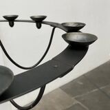 Vintage wrought iron candlestick chandelier by Ehlén Johansson for Ikea, 1990s.