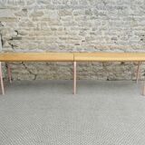 Wooden and metal school bench from the 80s