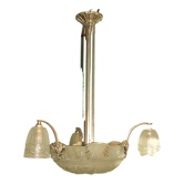 Art Deco frosted glass chandelier by the Muller brothers