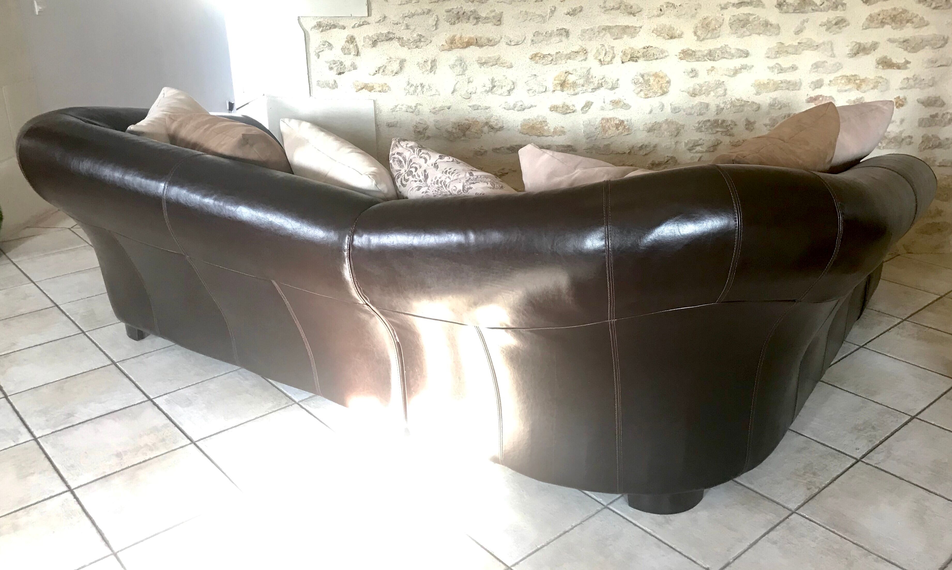 Leather art deco sofa