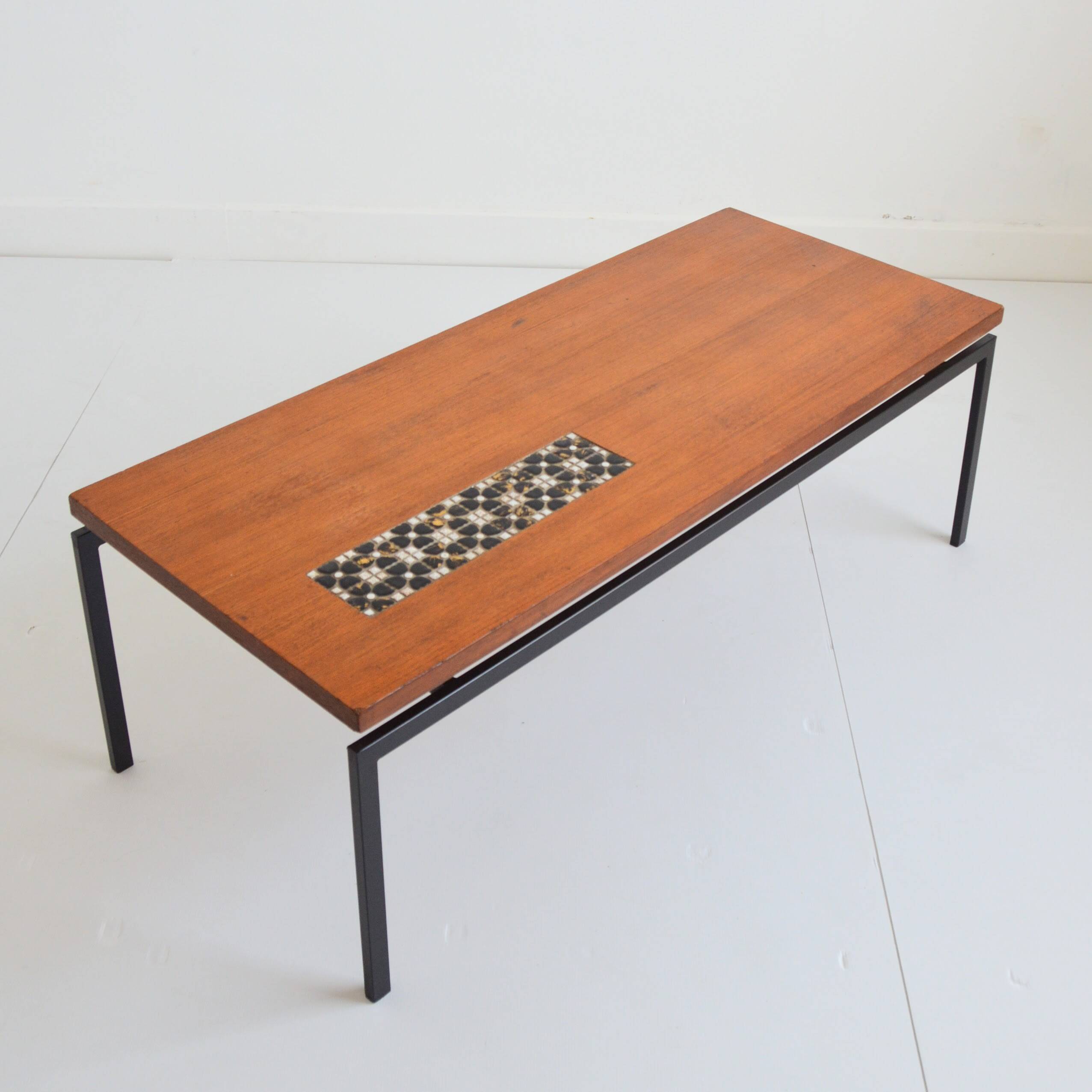 Table basse moderniste scandinave 1950 vintage
