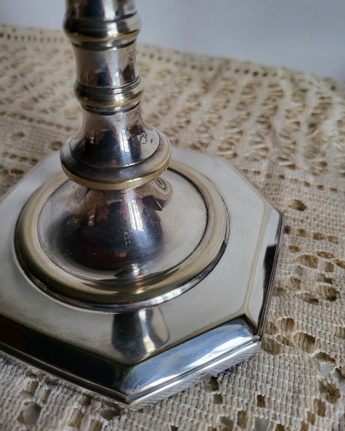 Pair of silver-plated candlesticks