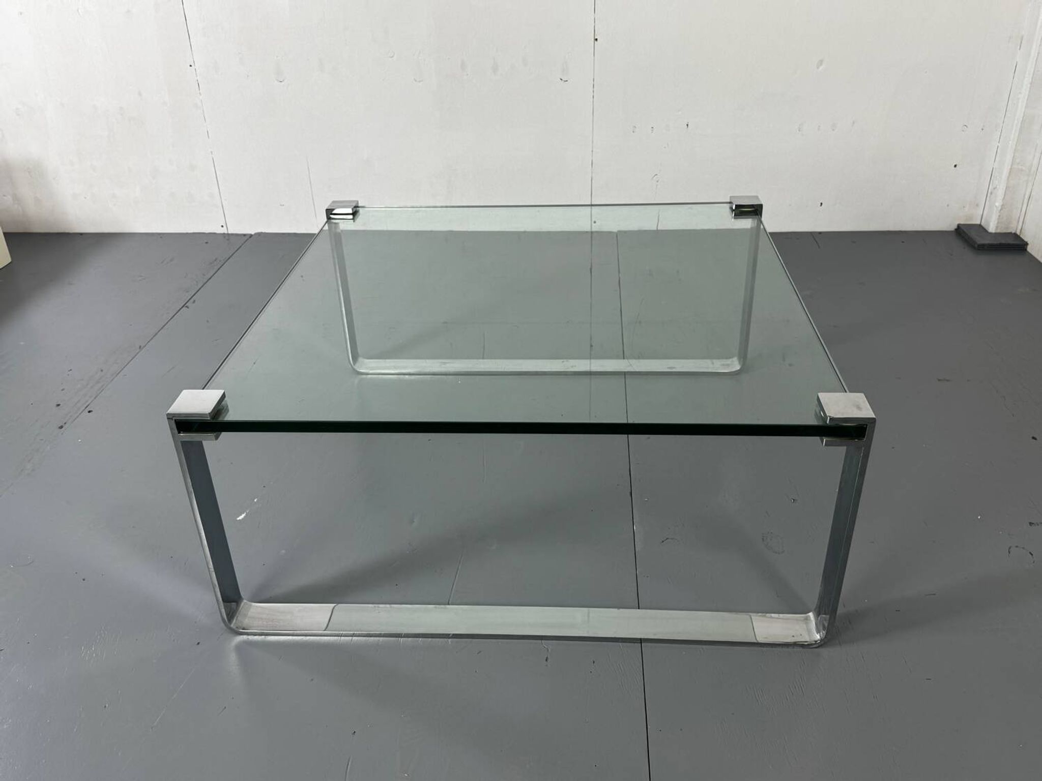 Chrome Steel and Glass Modernist Schmitt Draenert Coffee Table, 1970s