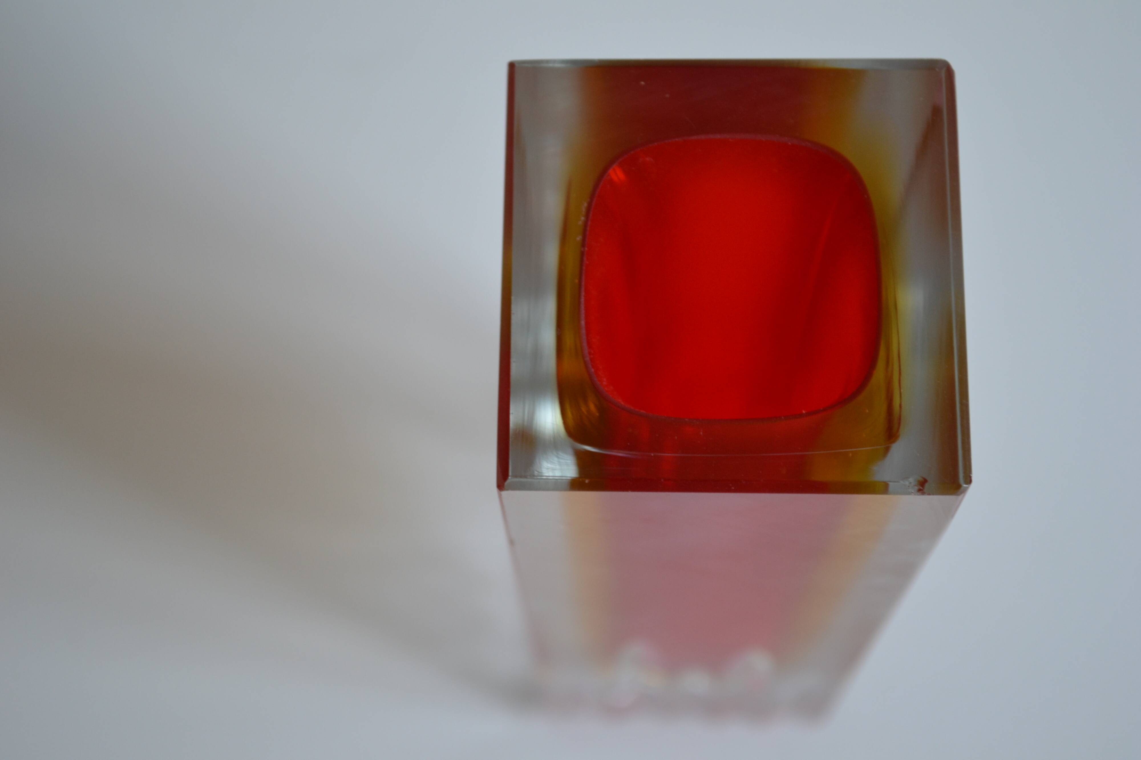 MURANO SOMMERSO VINTAGE MODERNIST VASE ERA FLAVIO POLISHED