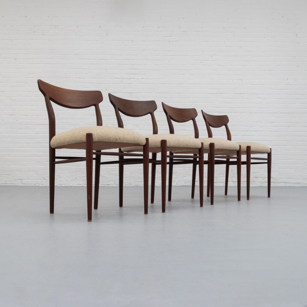 Set of 4 dining chairs by Lübke, 1960s