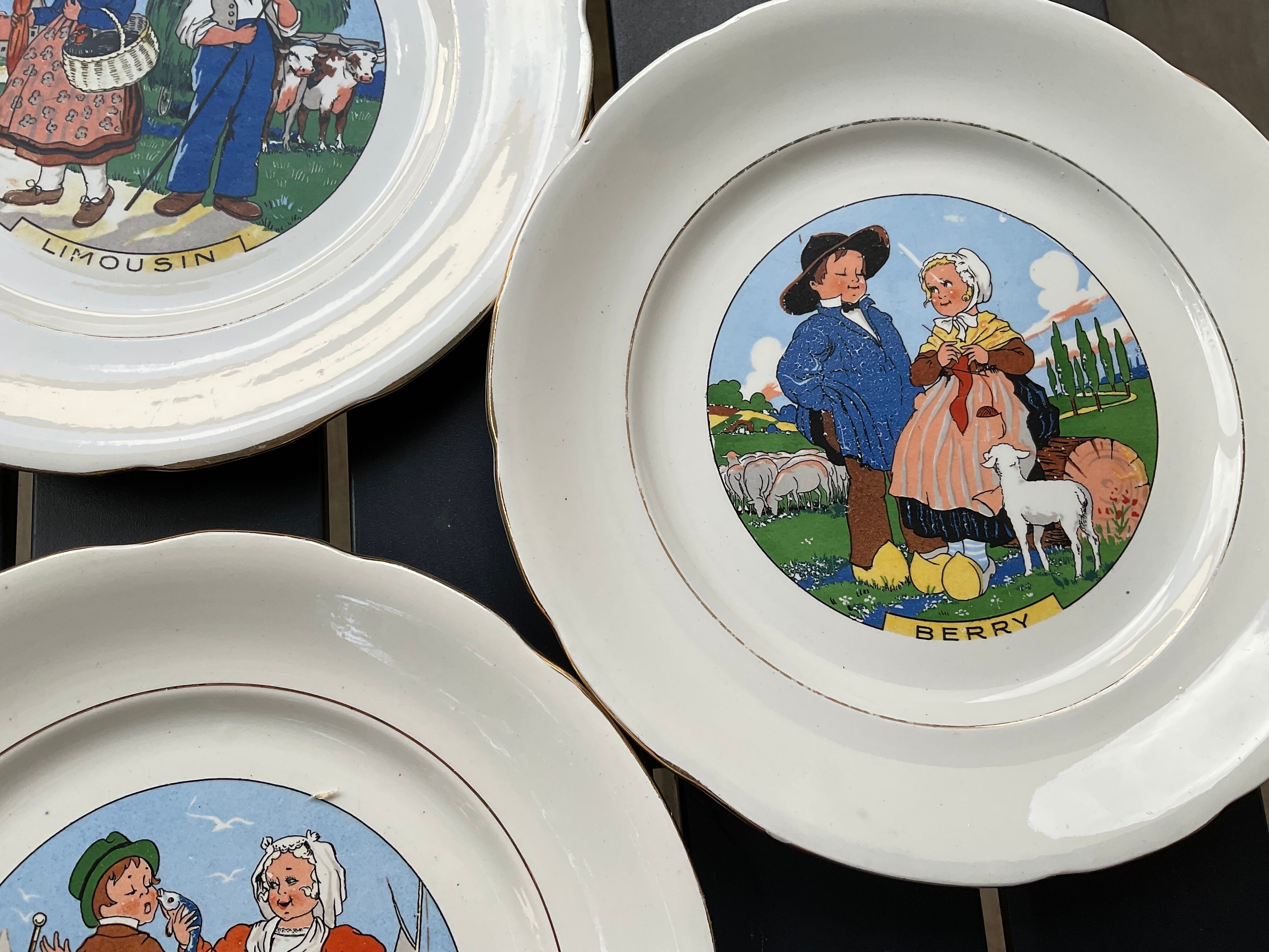 11 assiettes à dessert sarreguemines vintage