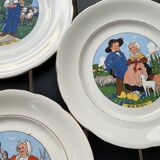 11 dessert plates sarreguemines vintage