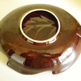 Vallauris dish, hand-made ceramic, leaf shape