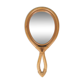 Miroir face à main rotin