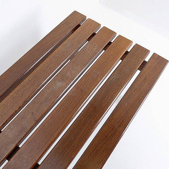 Vintage Wood Slatted Bench - 1960s