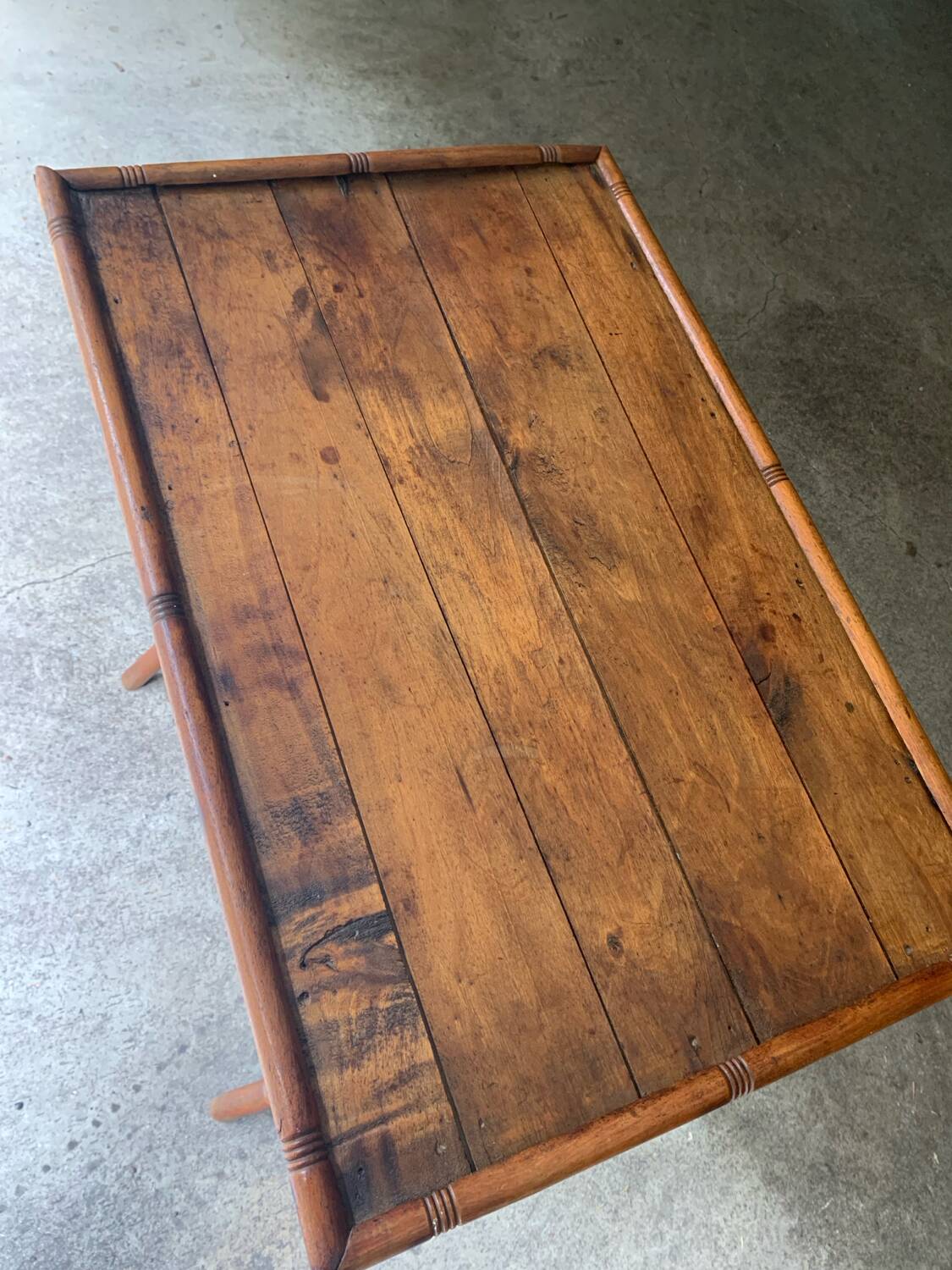 Folding bamboo side table