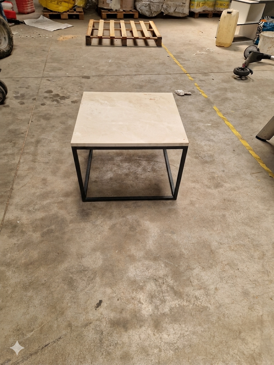 Coffee table 60x60 cream marble