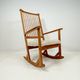 Mid-century rocking chair in pine and sheepskin by Yngve Ekström, Sweden.