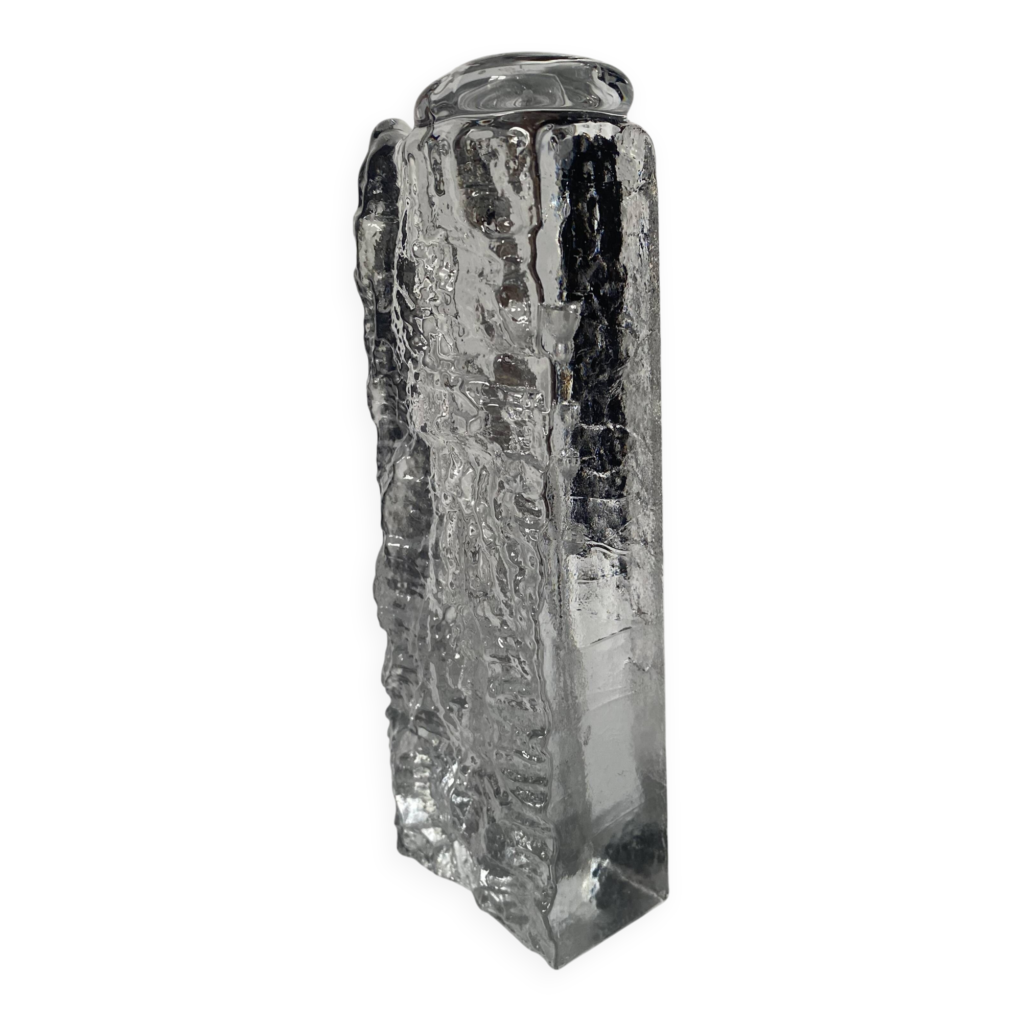 Frosted glass vase from the 1970s