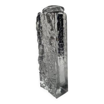 Vase en verre glacé des années 1970