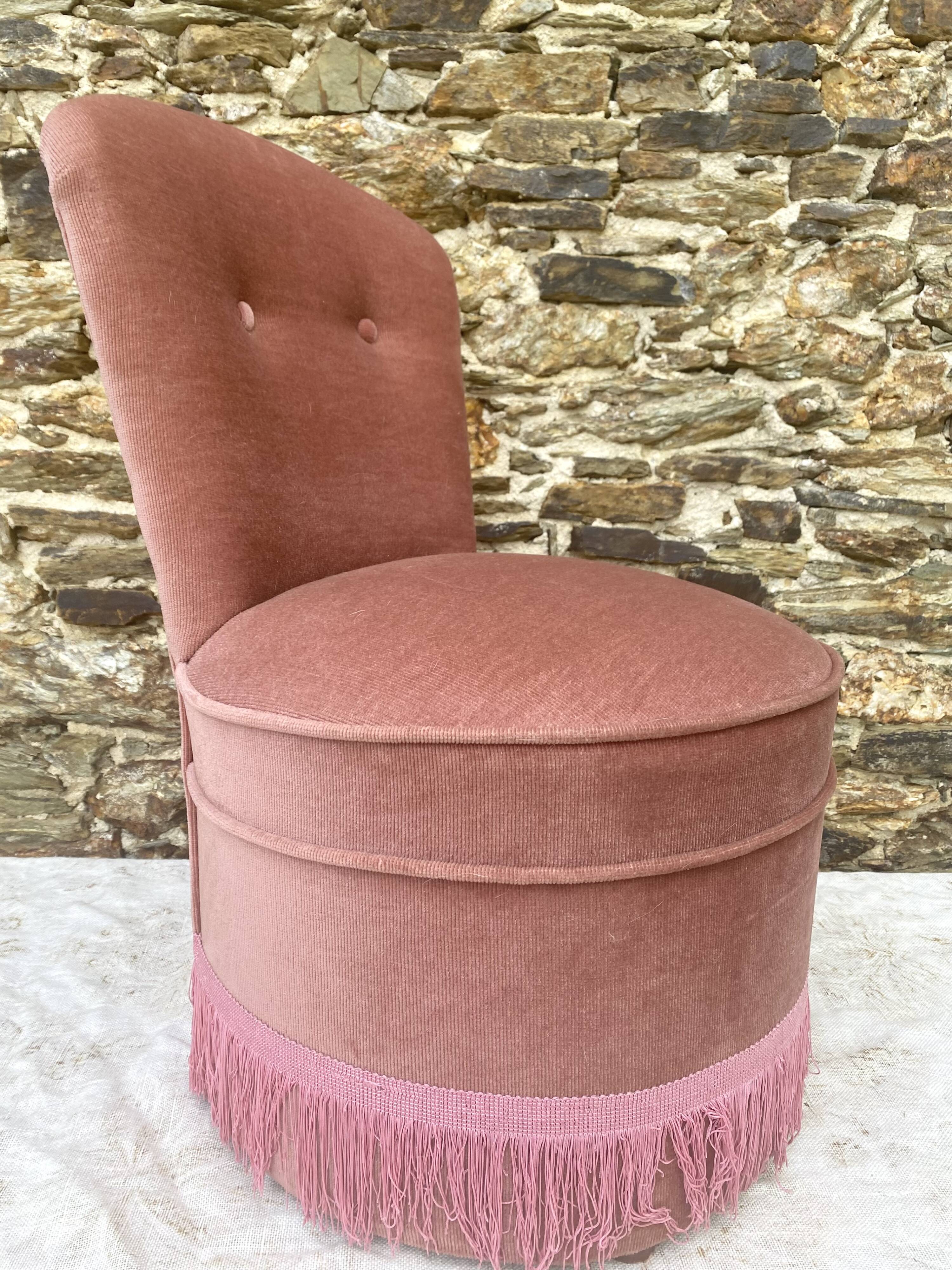 Toad armchair, vintage velvet fireside chair