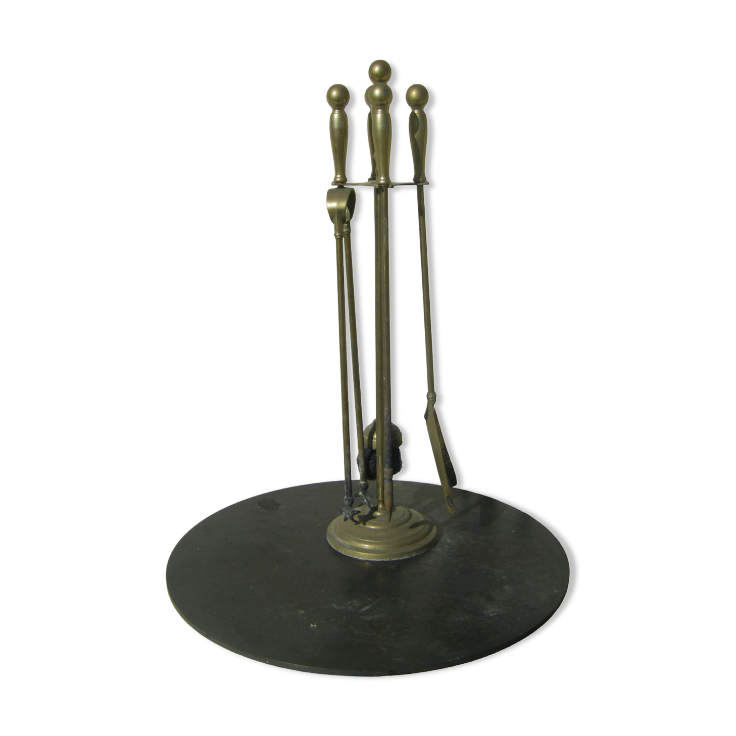 Gilded brass fireplace servant.