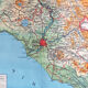 Vintage school map of Lazio and Umbria in Italy