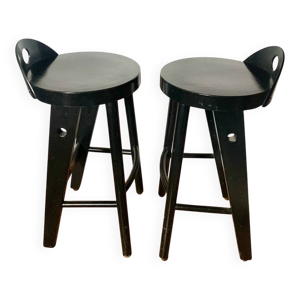 Paire de tabourets noirs