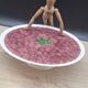 Raspberry slushie cake dish