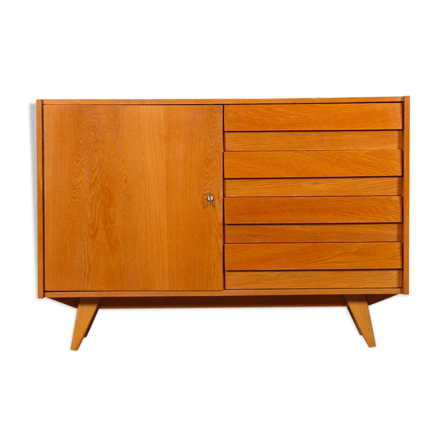 Vintage oak storage by Jiri Jiroutek, model U-458, 1960