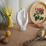 White ceramic hand emptier - vintage