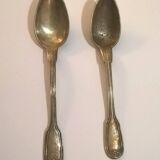 2 vintage christofle fillet pointed entremet spoons 14.5 cm silver metal