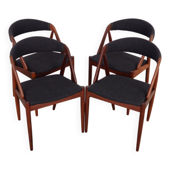 Set of four teak chairs, Danish design, 1970s, designer: Kai Kristiansen