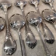 12 silver-plated coffee spoons by Christofle Marly, 13.6 cm