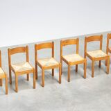 Six dining room chairs with mulch seats 1970
