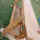 Old solid wood carpenter's workbench