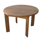 Round table in oiled solid elm House regain 1970