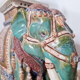 Side table - plant stand - Vintage ceramic elephant stool