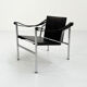 Fauteuil LC1 noir par Le Corbusier pour Cassina, 1970