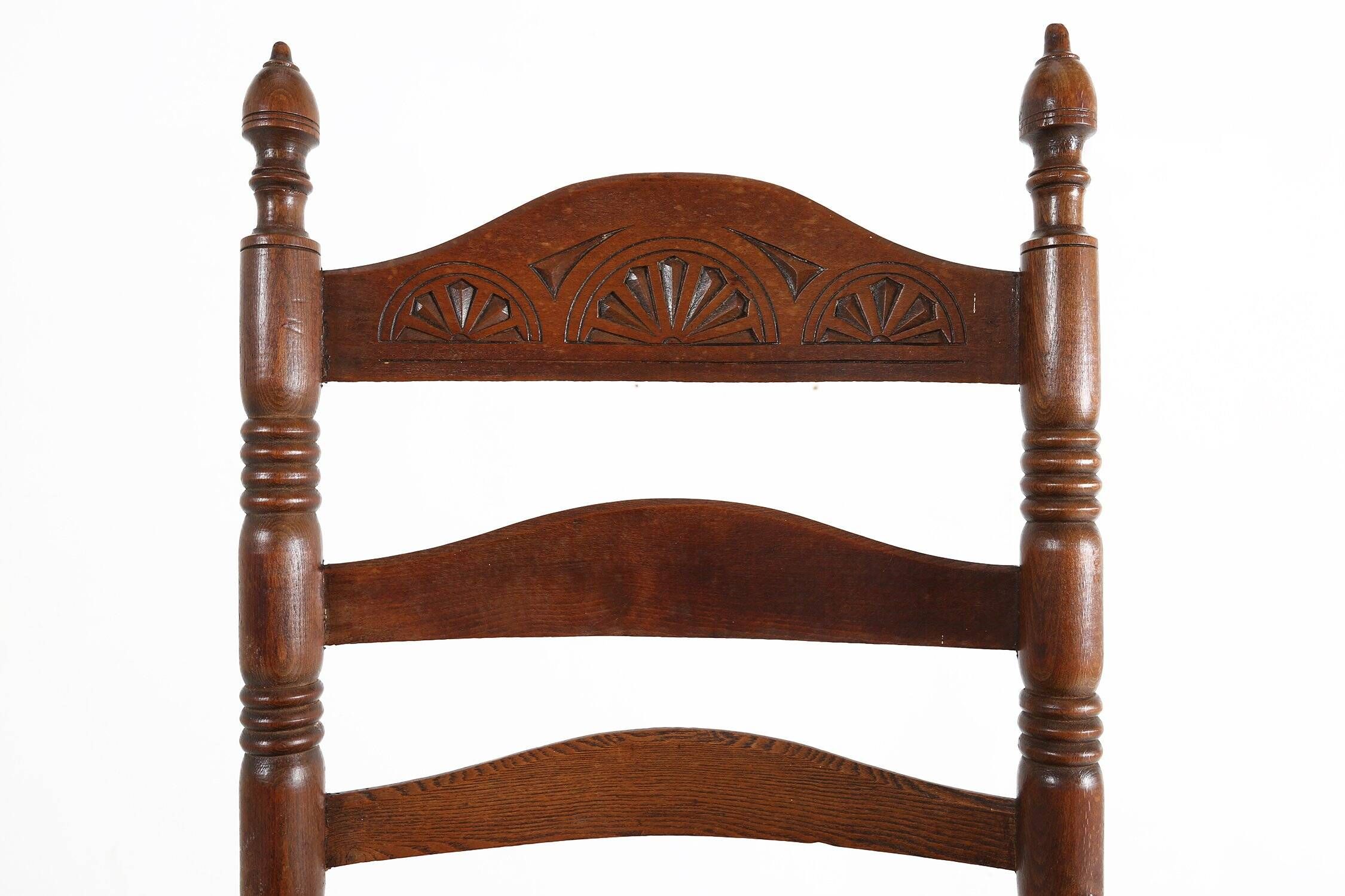 Antique French Wooden Armchair with Cane Seat, 1890s